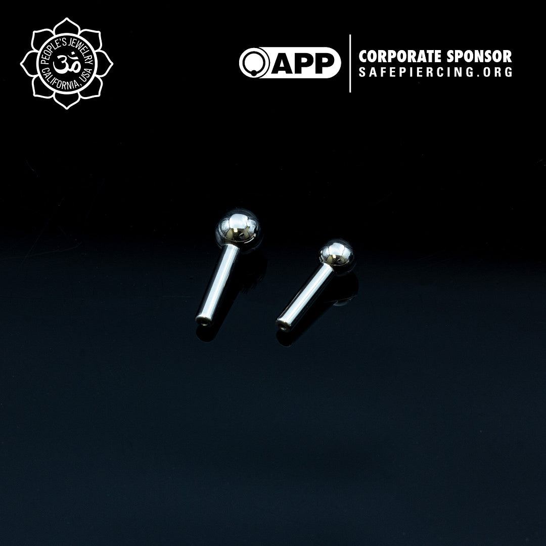 Threadless 18g Ball-Back Labret Posts from People's Jewelry