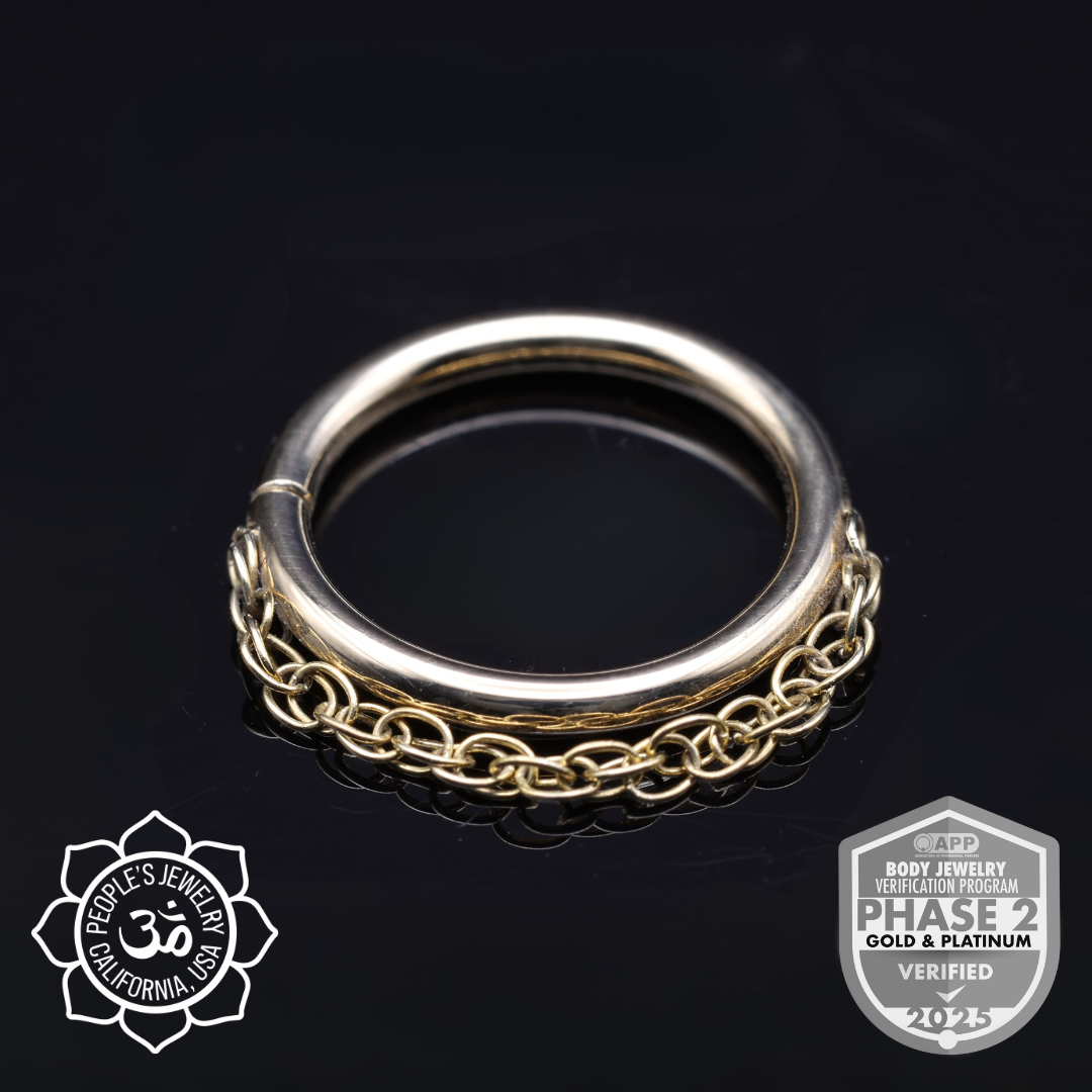 14k Yellow Gold Chain Rings - People's Jewelry
