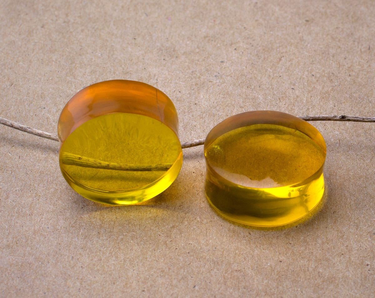 Double Flare Genuine Amber Plugs