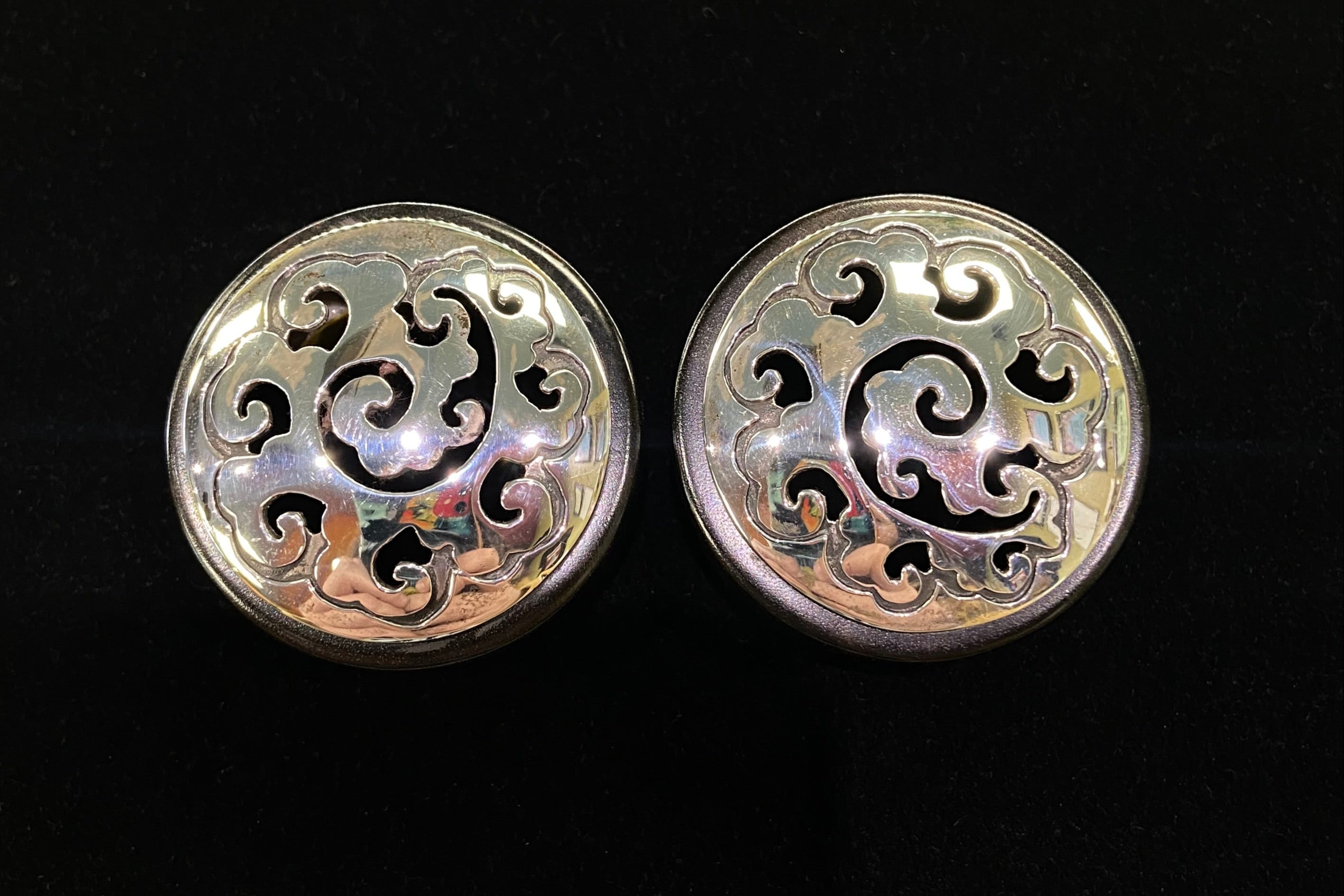 Spiral Wood and Silver Eyelets by Flaming Bones