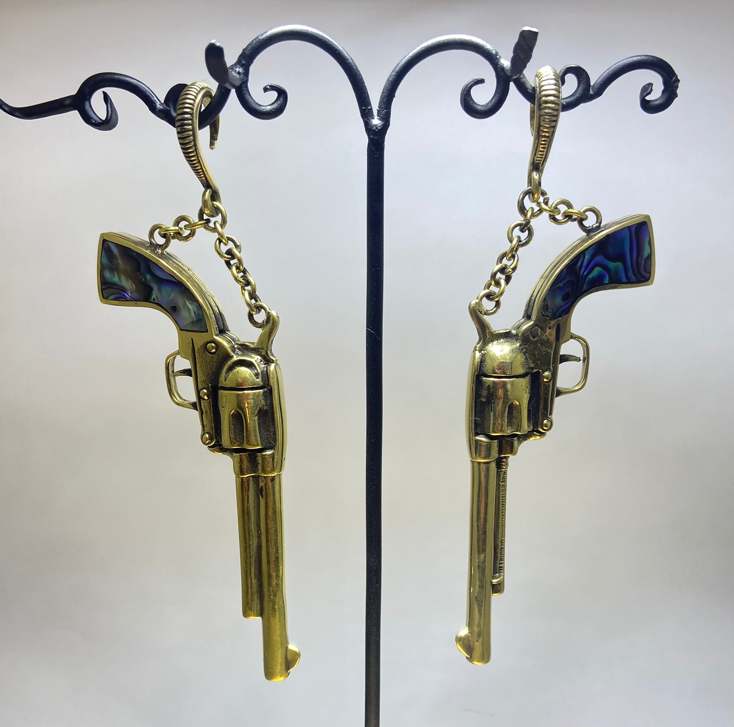 Yellow Brass Pistol Weights by Safe Products - Laughing Buddha Studios SoCal