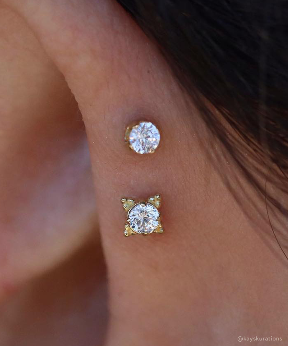 Threadless Gold Zia End by Anatometal