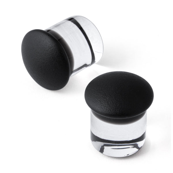 Gorilla Glass Matte Color Front Plugs (Black) - Laughing Buddha Studios SoCal