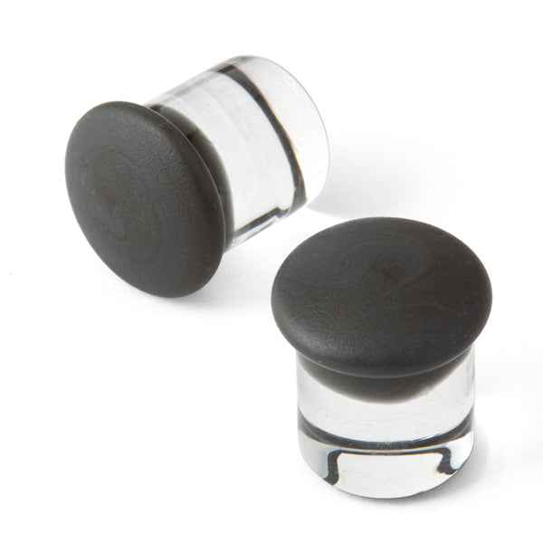 Gorilla Glass Matte Color Front Plugs (Gray) - Laughing Buddha Studios SoCal