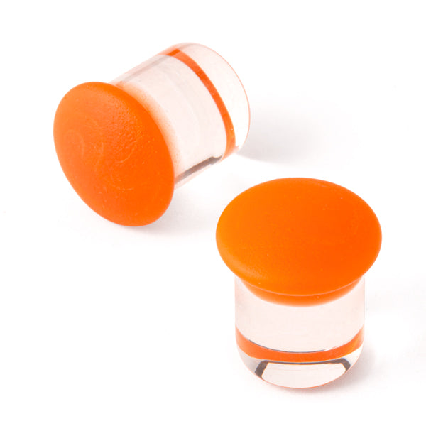 Gorilla Glass Matte Color Front Plugs (Orange) - Laughing Buddha Studios SoCal