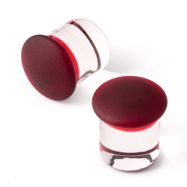 Gorilla Glass Matte Color Front Plugs (Ruby) - Laughing Buddha Studios SoCal