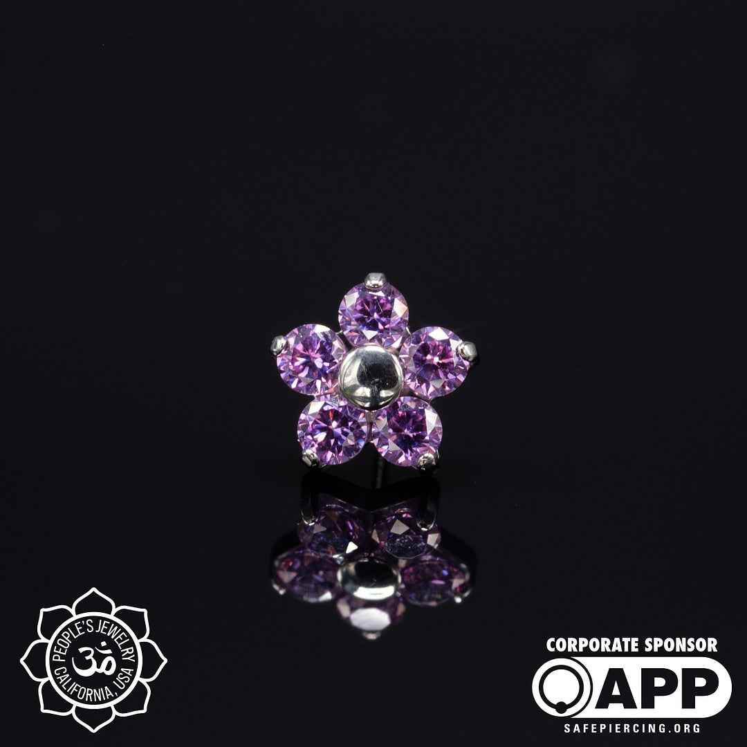 Threadless Flower Gem Ends by Peoples Jewelry