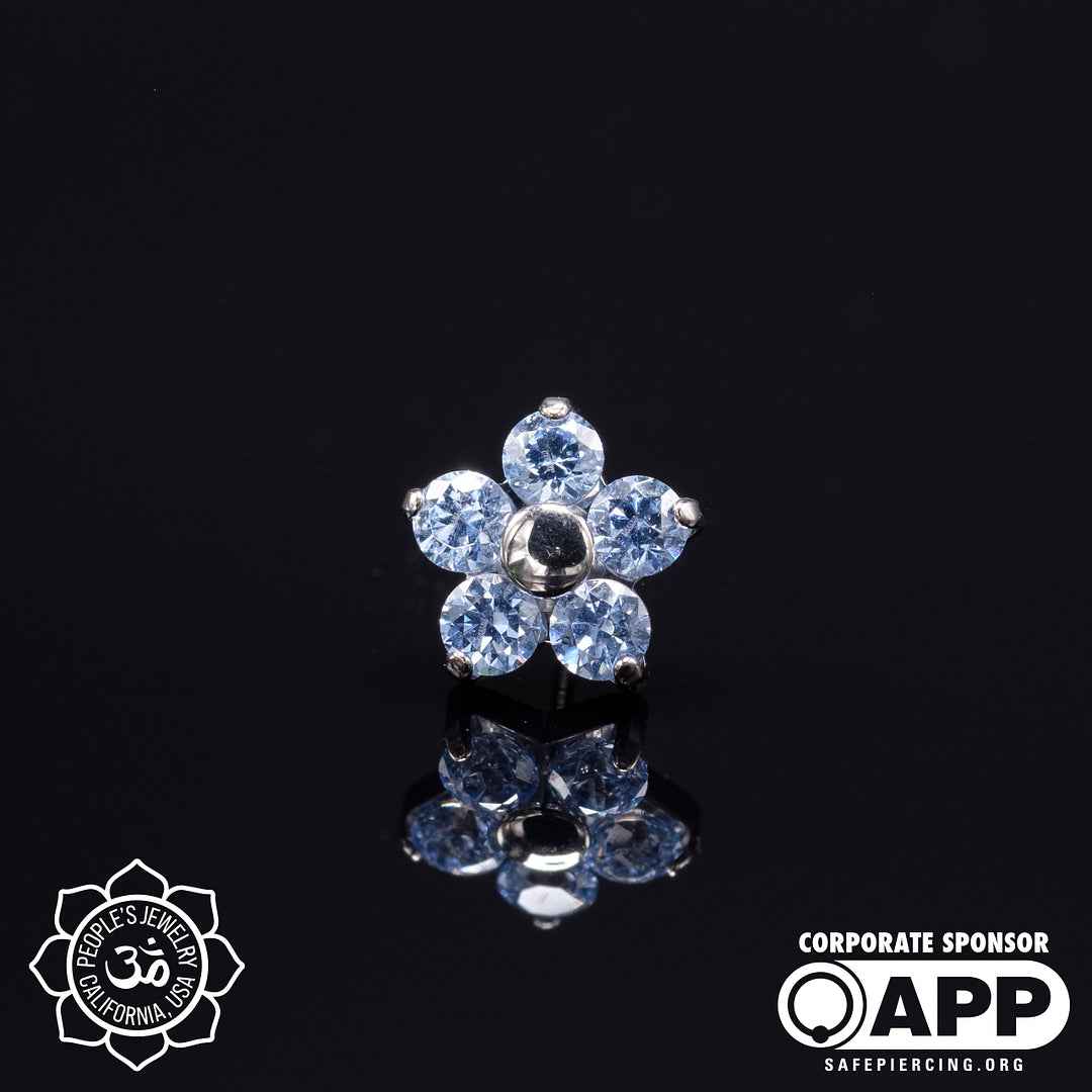 Threadless Flower Gem Ends by Peoples Jewelry