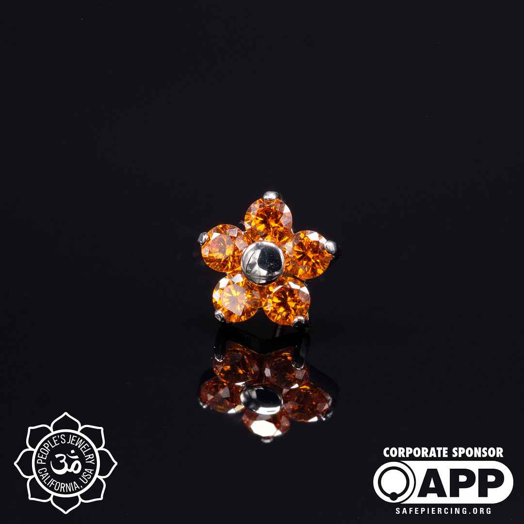 Threadless Flower Gem Ends by Peoples Jewelry