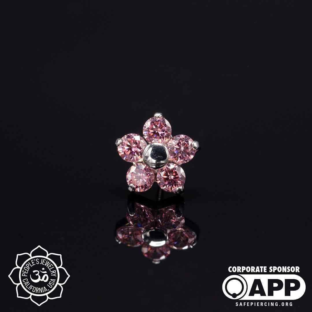 Threadless Flower Gem Ends by Peoples Jewelry