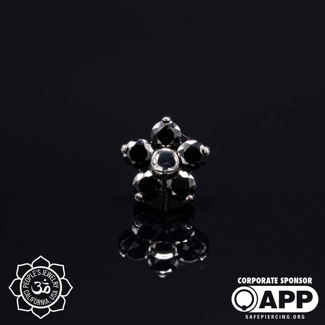 Threadless Flower Gem Ends by Peoples Jewelry
