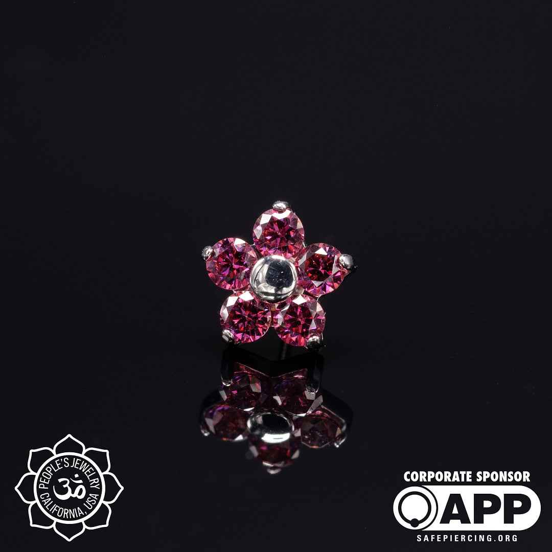 Threadless Flower Gem Ends by Peoples Jewelry