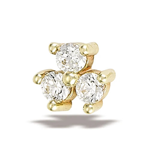 2mm stone Tri-Prong End by Body Gems