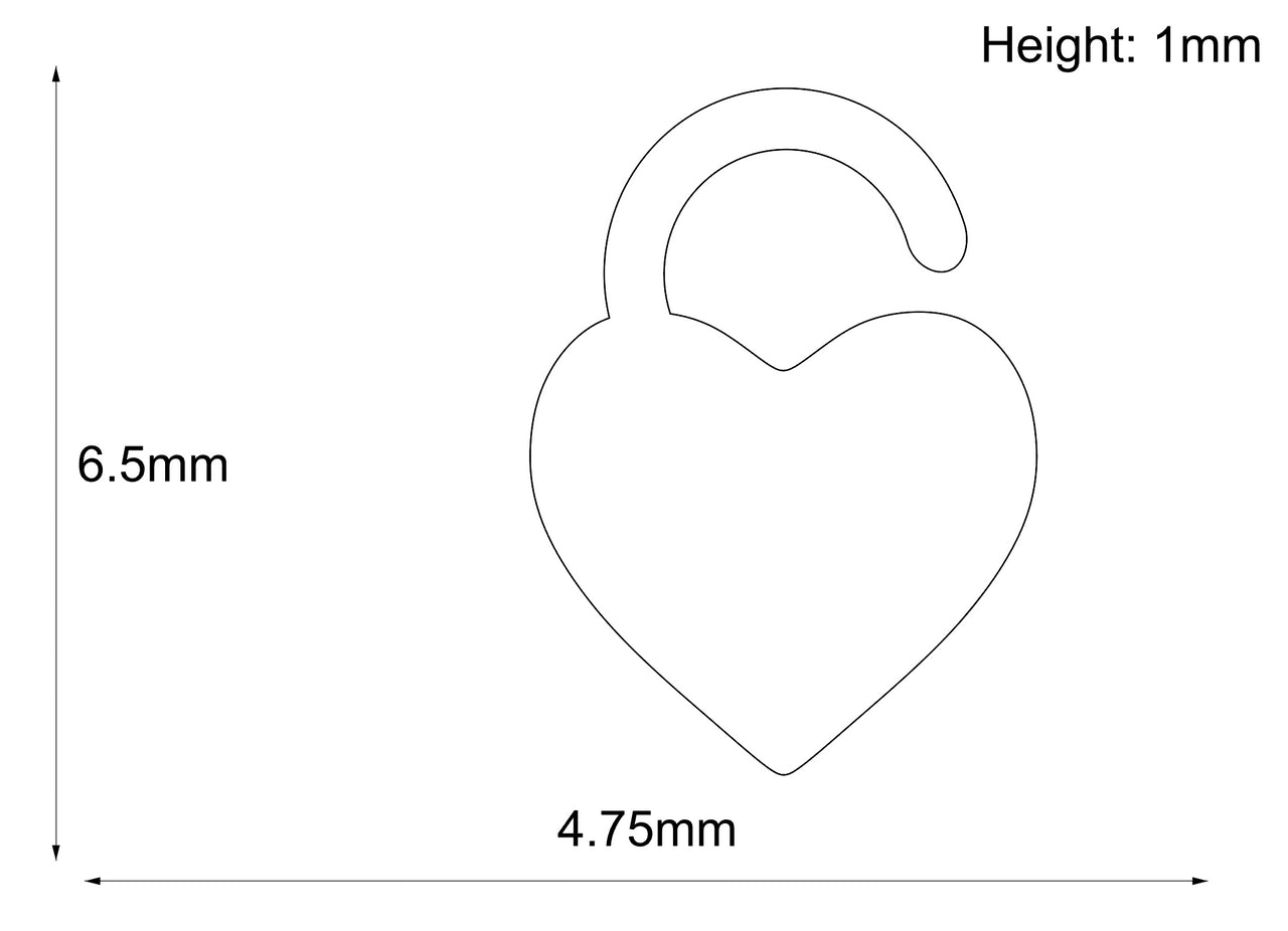 Threadless 18k Gold HeartLock End- Industrial Strength