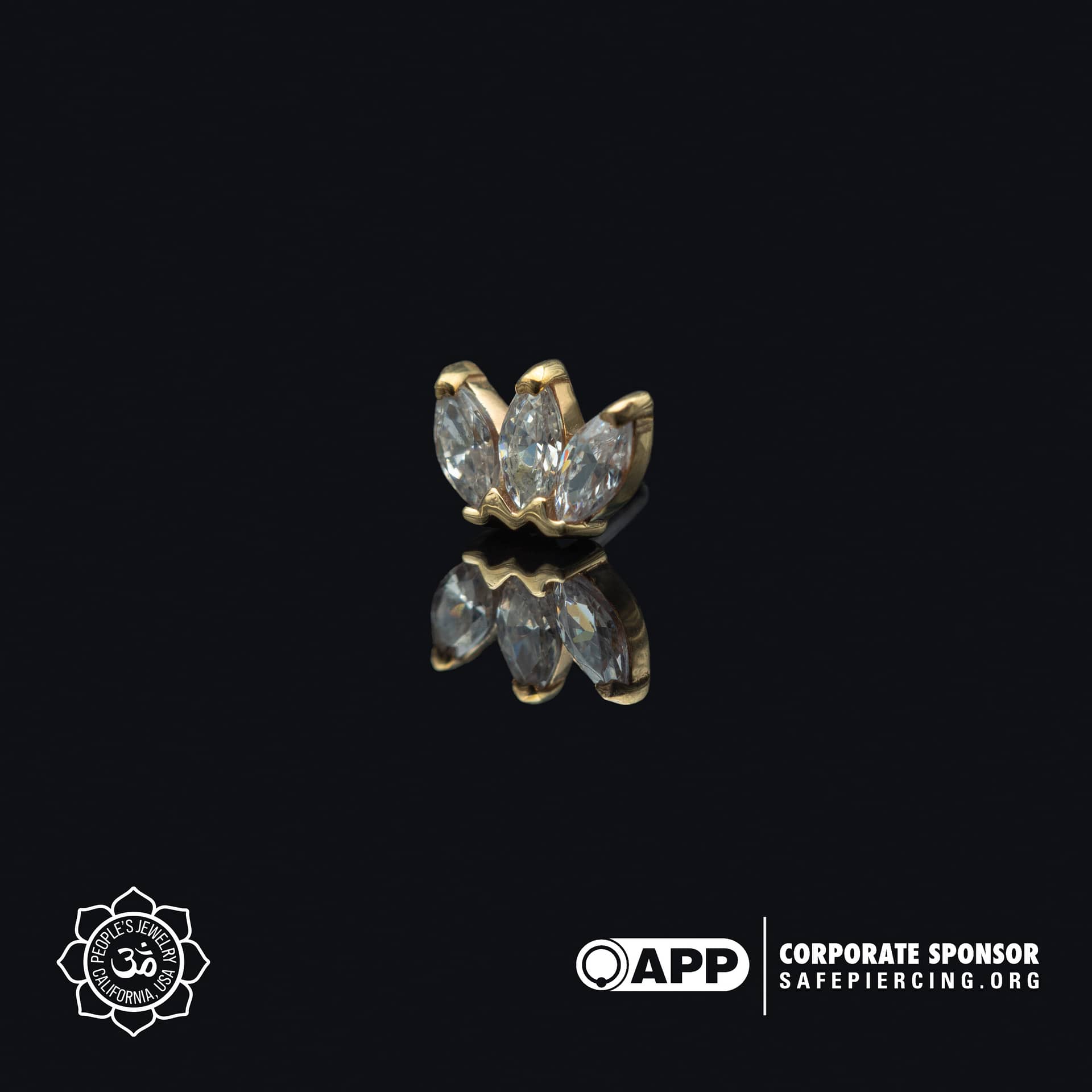 14k Gold Marquise Fan End by Peoples Jewelry