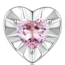 Threadless Titanium Heart with Pink CZ Prong