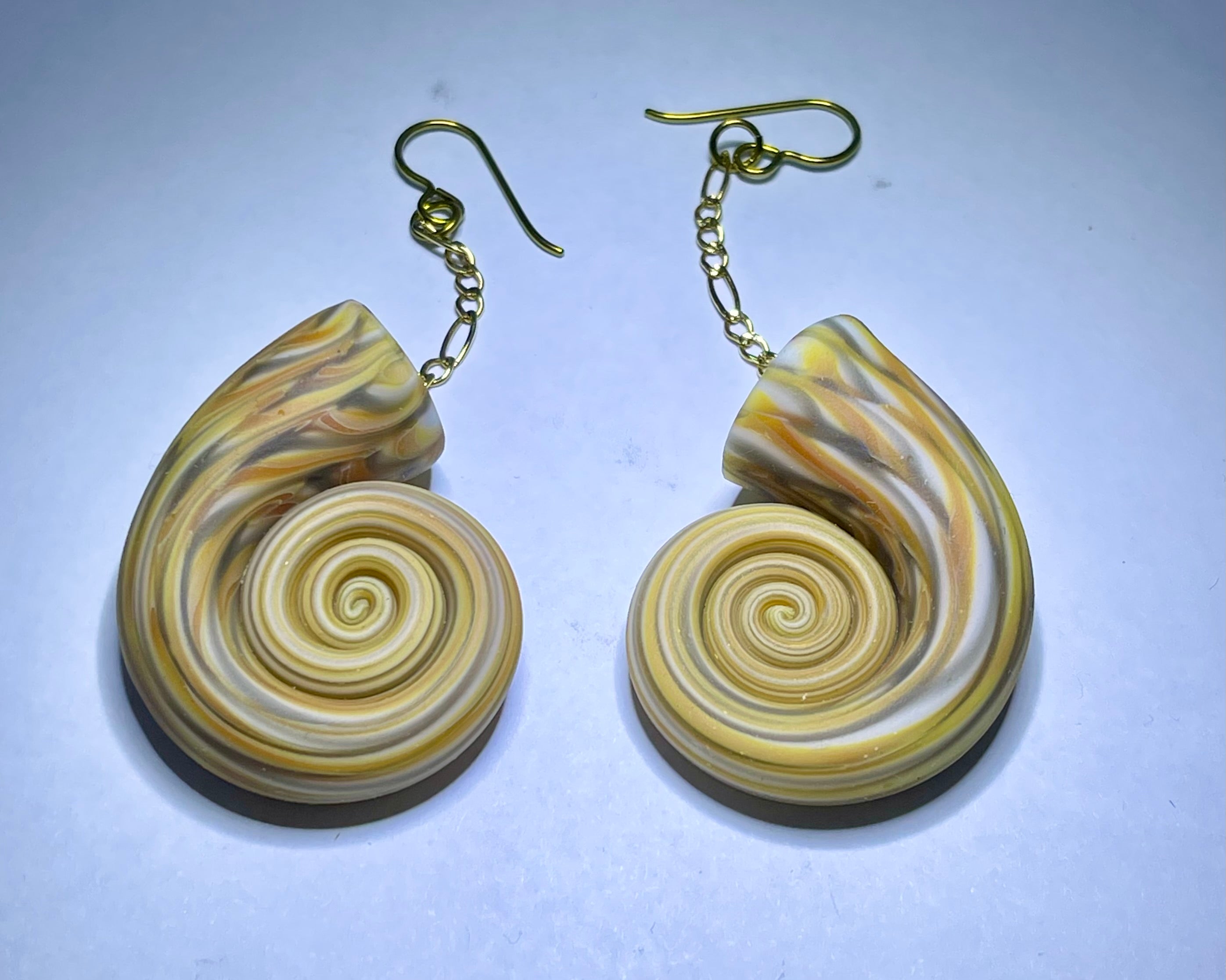 Gorilla Glass Venus Nautilus Earrings - "Desire"