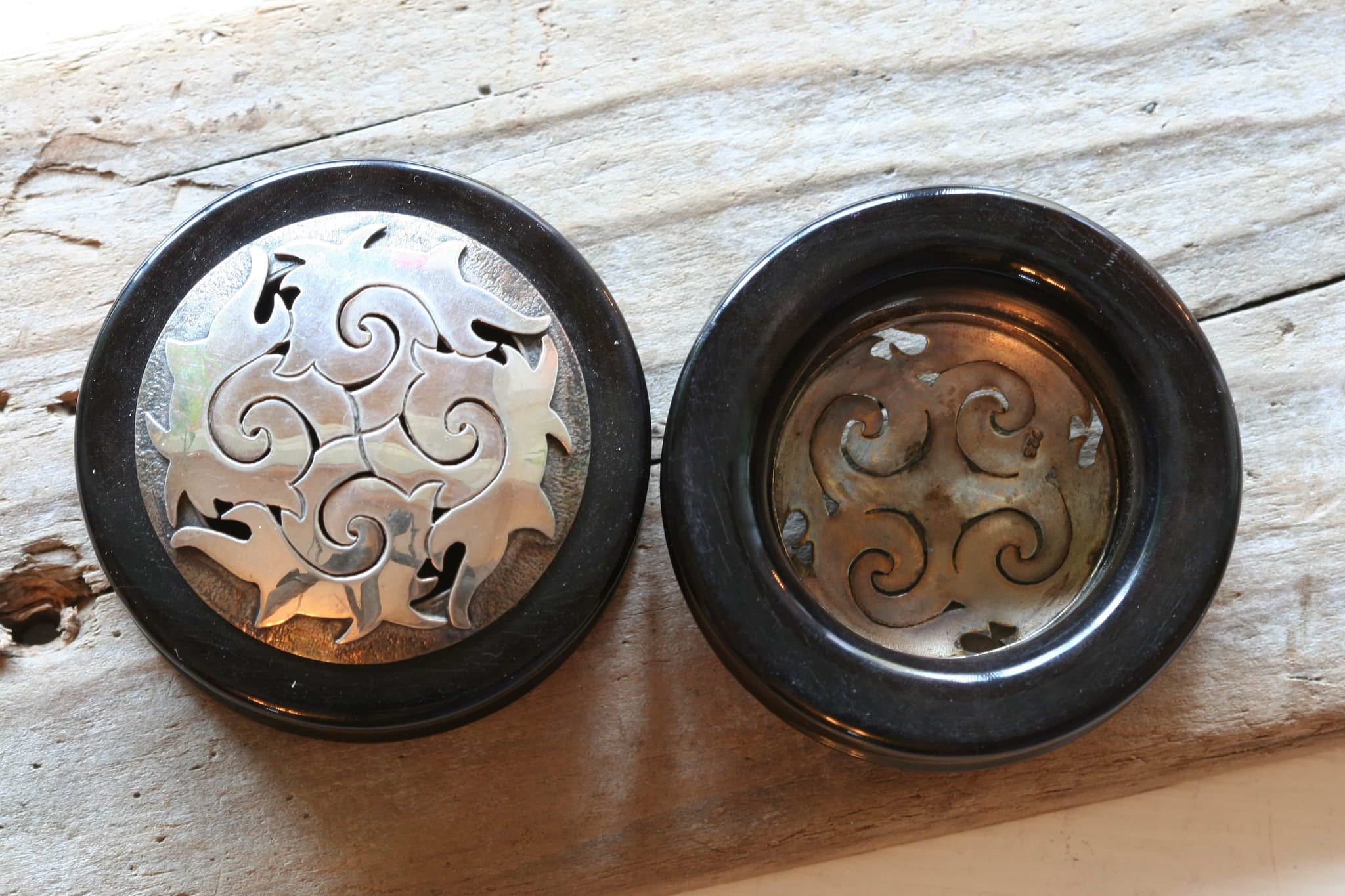 Borneo Dayak Horn and Silver Eyelets by Flaming Bones