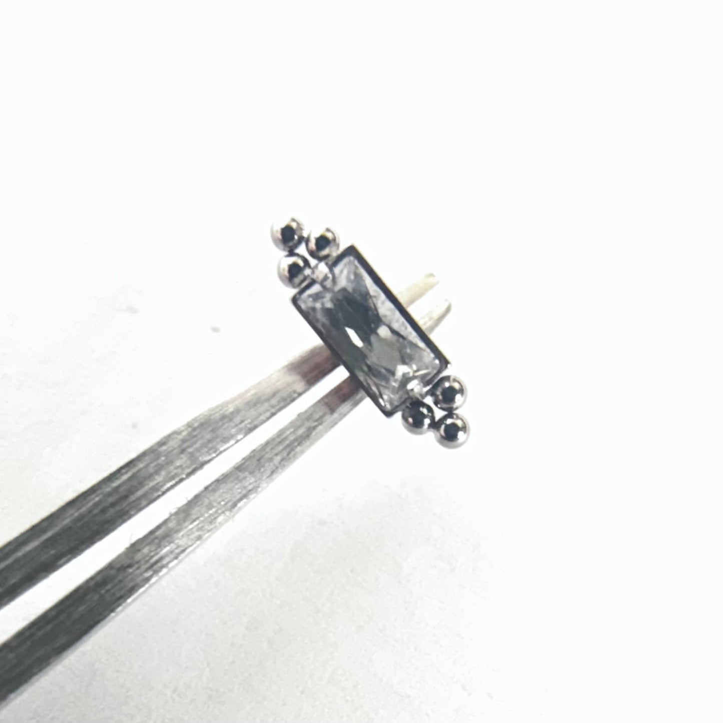 Beaded Rectangular Gem Threadless End