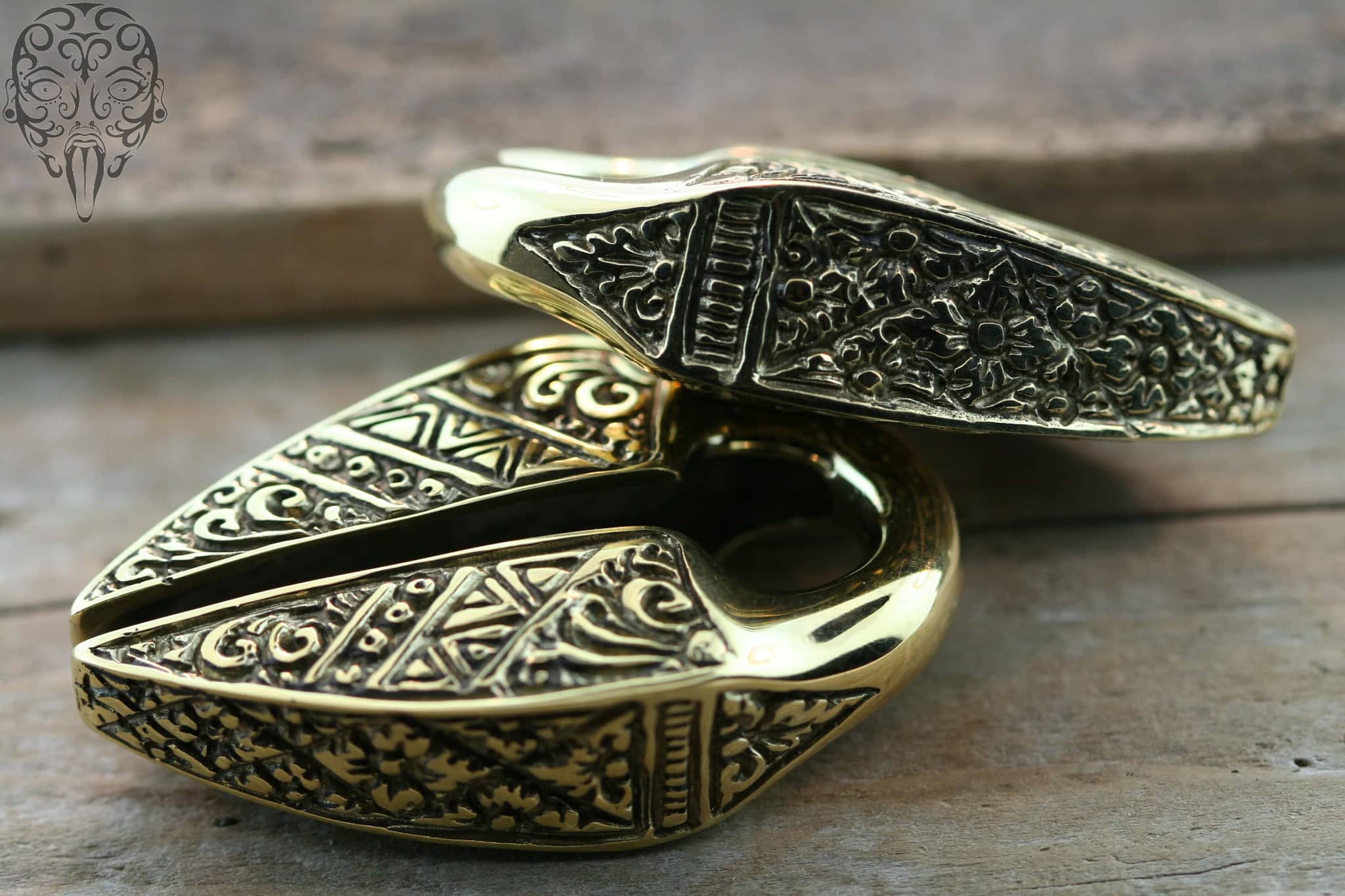 Brass Pantai Ear Weights by Diablo Organics - Laughing Buddha Studios SoCal
