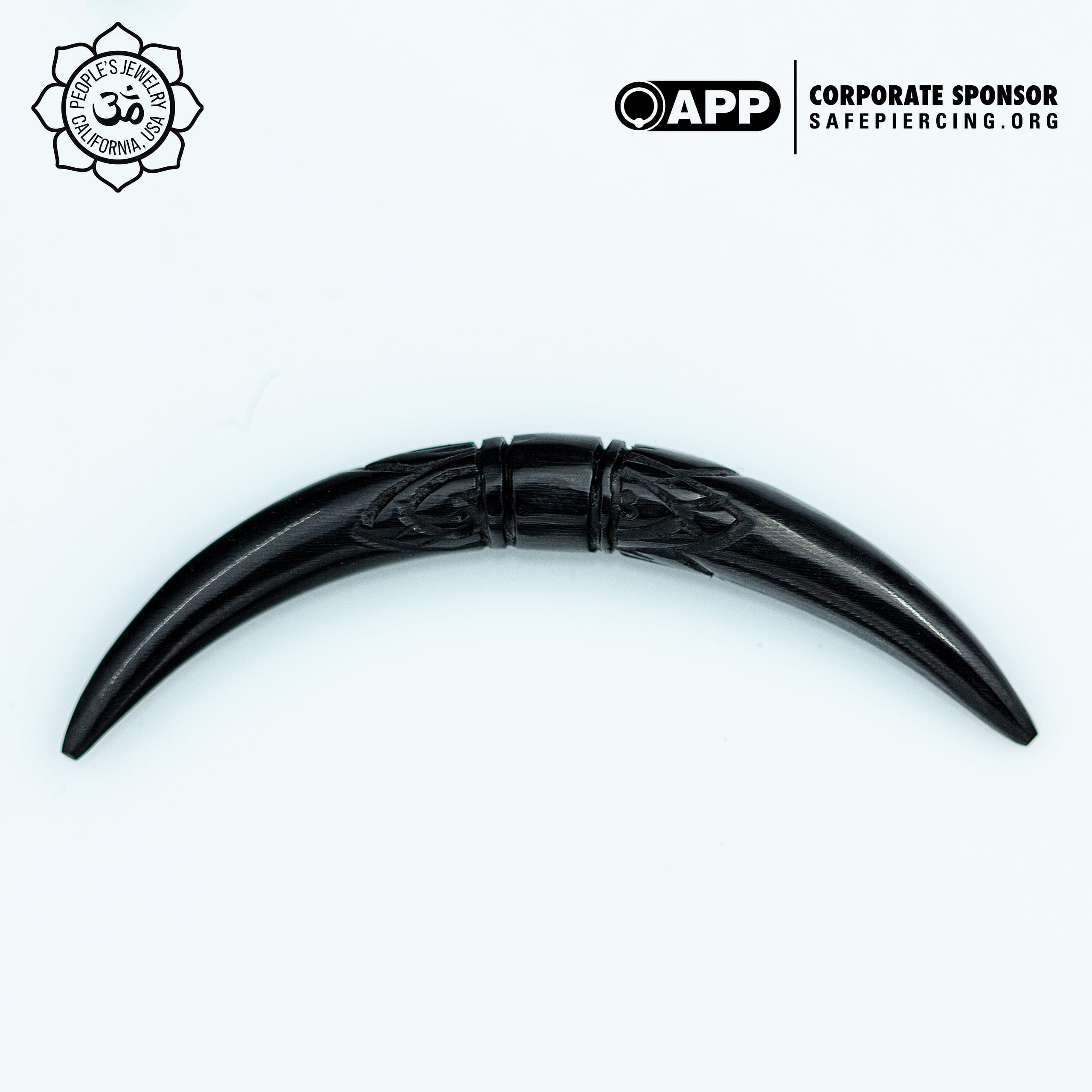 Carved Lotus Buffalo Horn Tusk by Peoples Jewelry