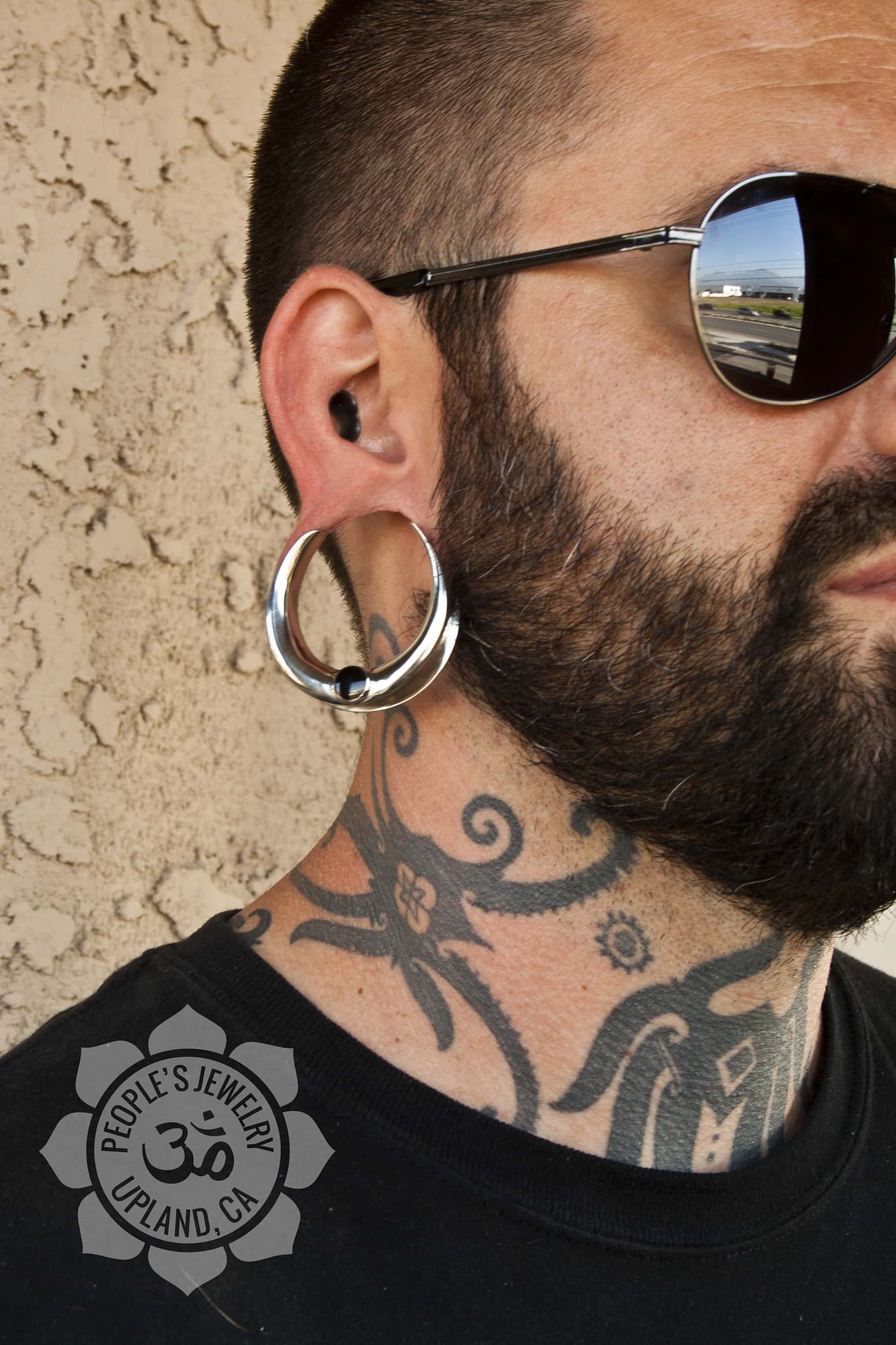 Brass Saddle Spreaders with Onyx by Peoples Jewelry - Laughing Buddha Studios SoCal