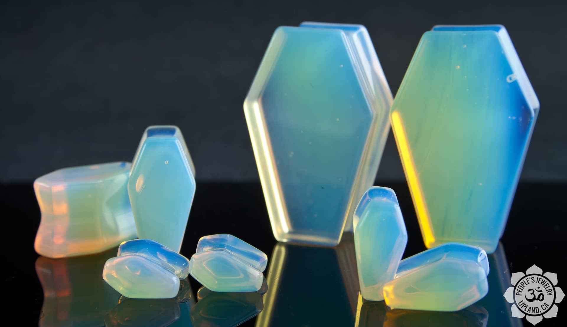 Opalite Stone Coffin Plugs by Peoples Jewelry