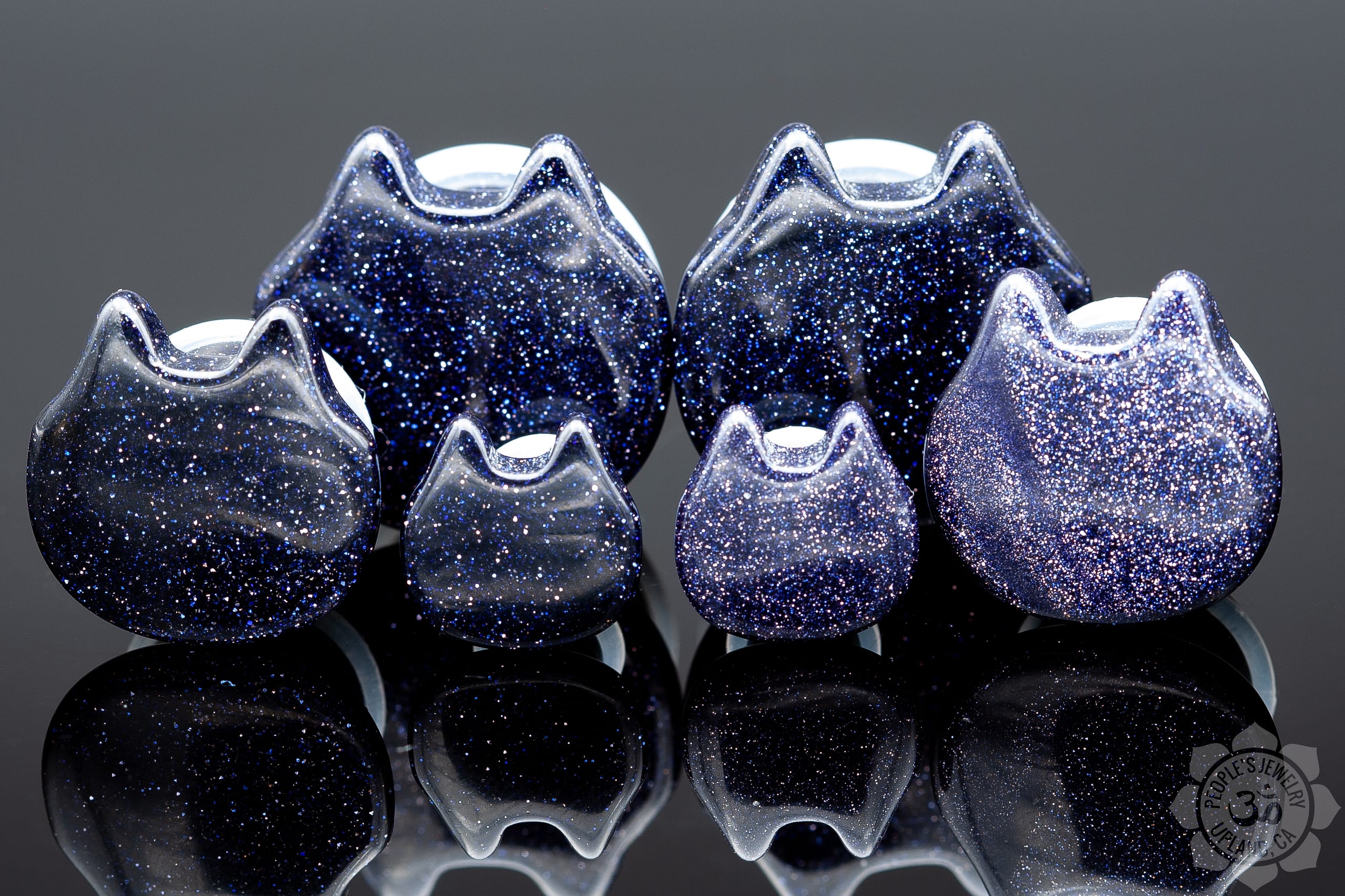 Single Flare Kitties - Blue Sandstone - People's Jewelry