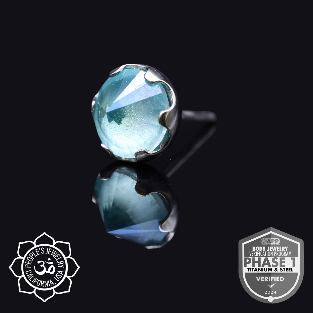 Threadless Frosted Inverted Prong-Set Gems by Peoples Jewelry - Laughing Buddha Studios SoCal