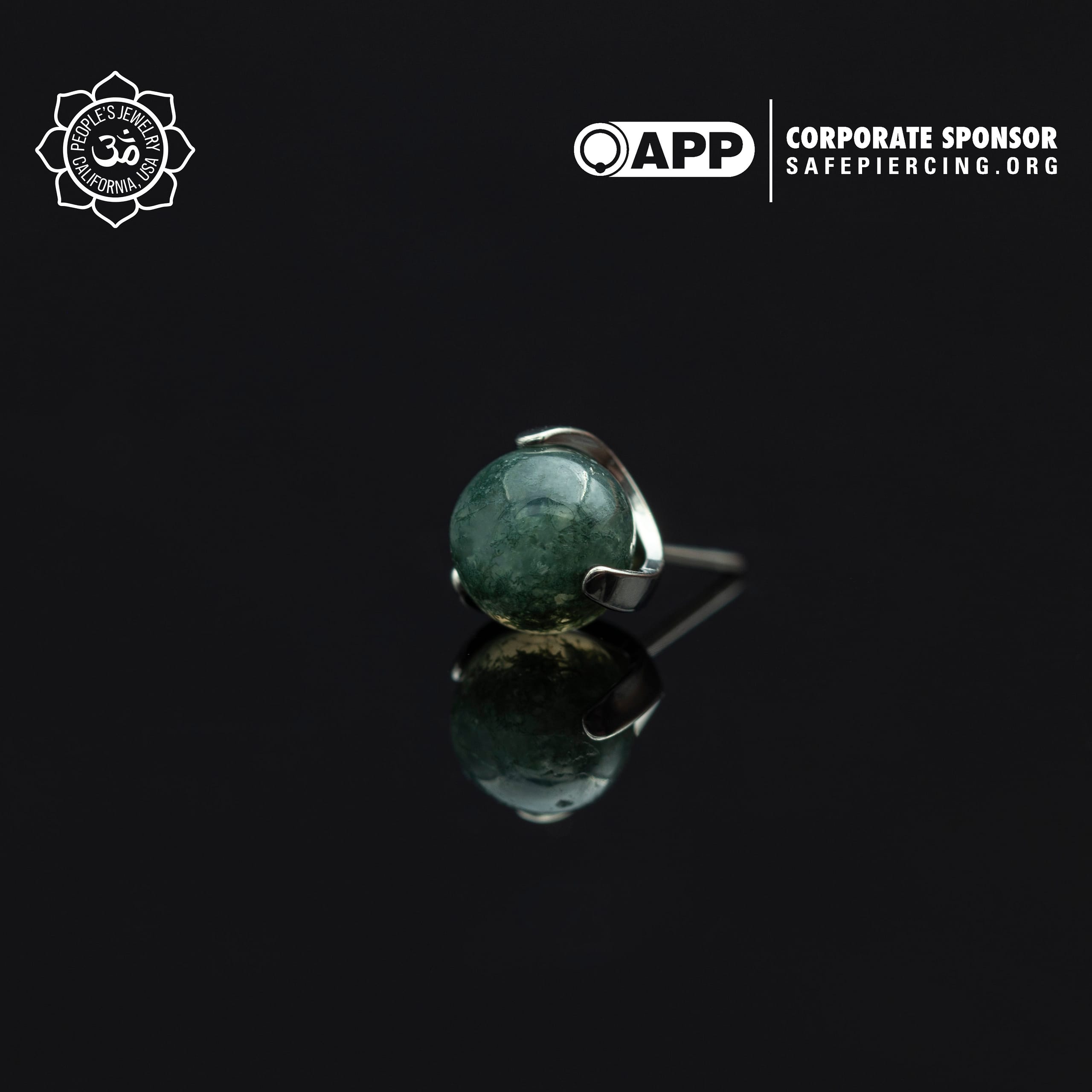 Threaded Claw-Set Natural Stone Balls by Peoples Jewelry