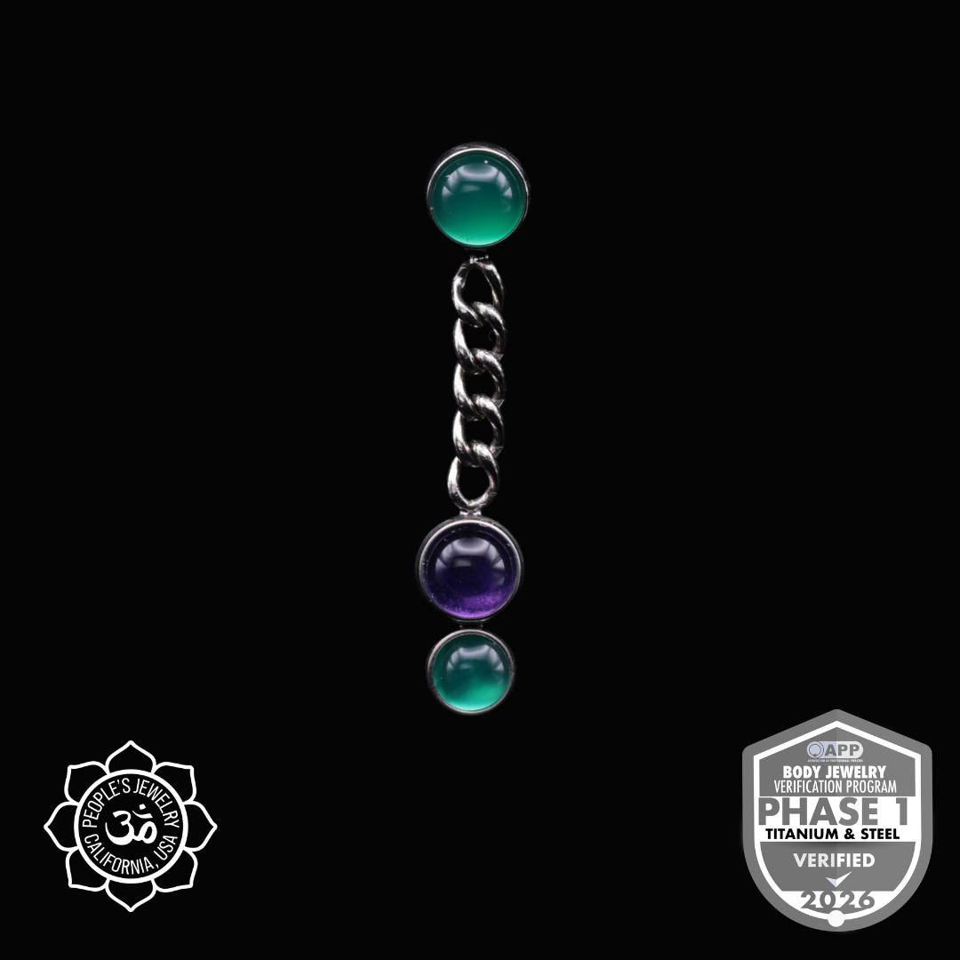 Threadless Natural Stone Trio Dangle - Peoples Jewelry