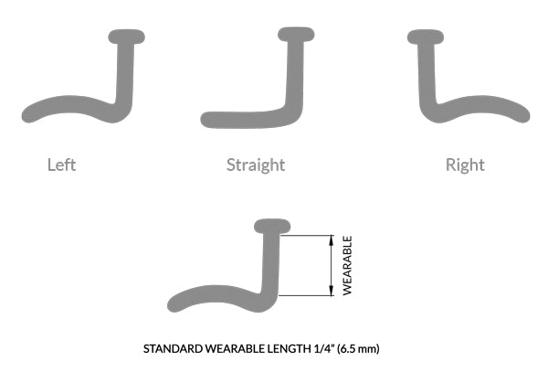 18g - 14g Skin Tone Nostril Retainers by Gorilla Glass