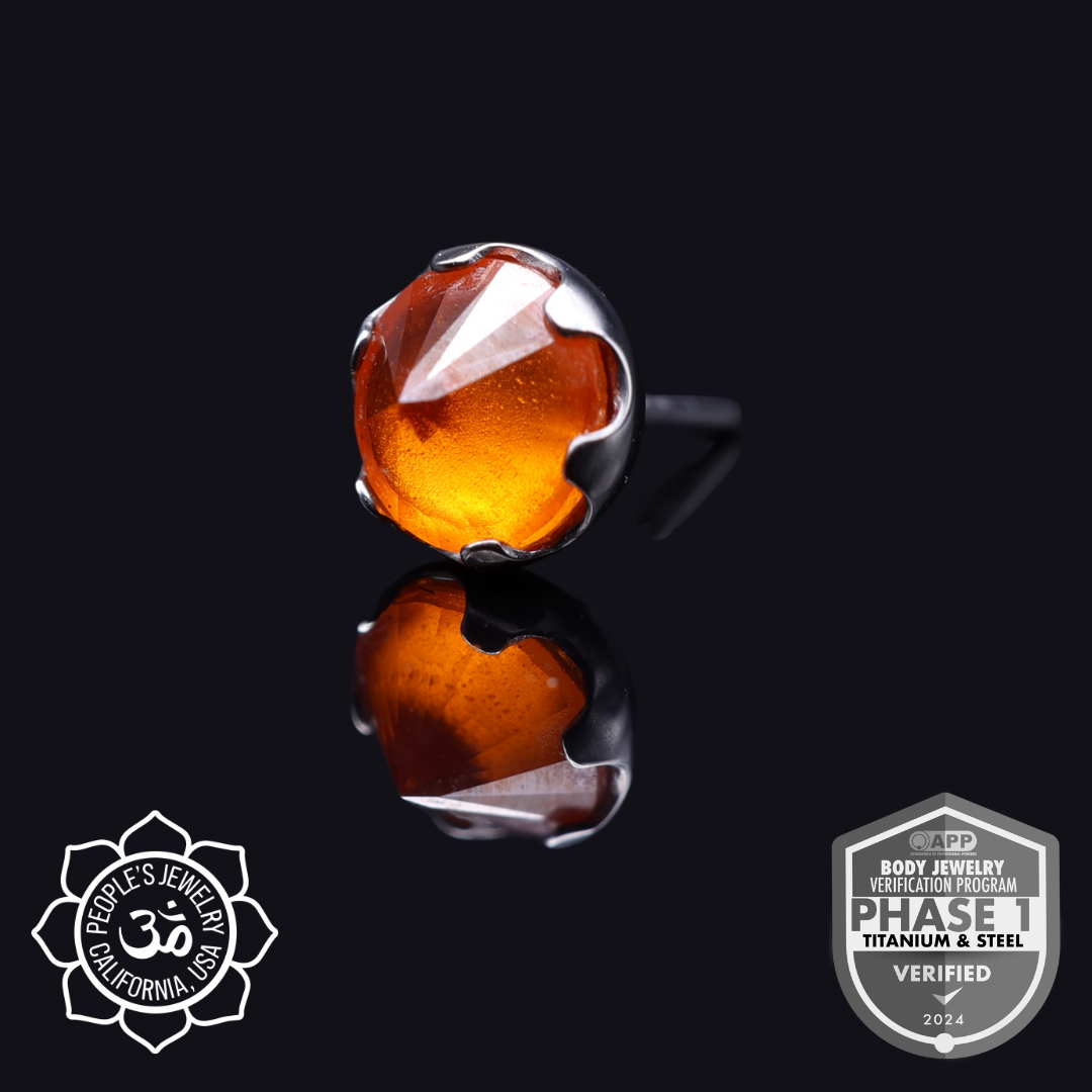 Threadless Frosted Inverted Prong-Set Gems by Peoples Jewelry - Laughing Buddha Studios SoCal