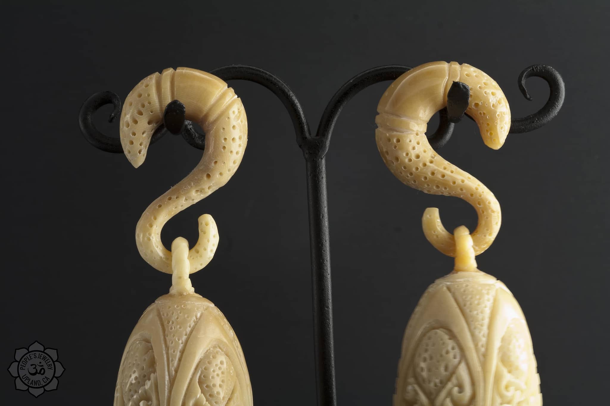 Tagua Nut Coil Ear Weights by Peoples Jewelry - Laughing Buddha Studios SoCal