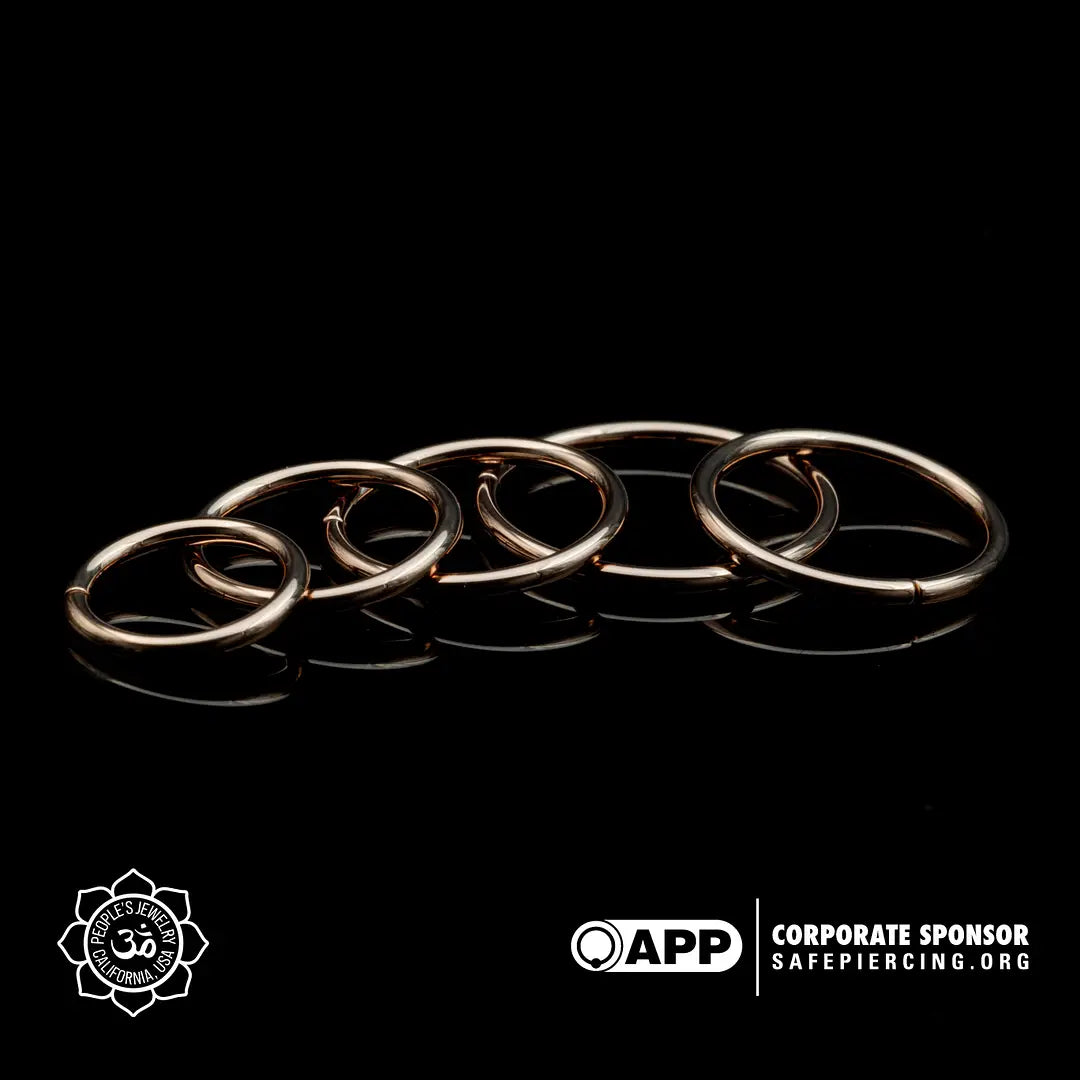 14k Rose Gold and White Gold Seam Rings by Peoples Jewelry - Laughing Buddha Studios SoCal
