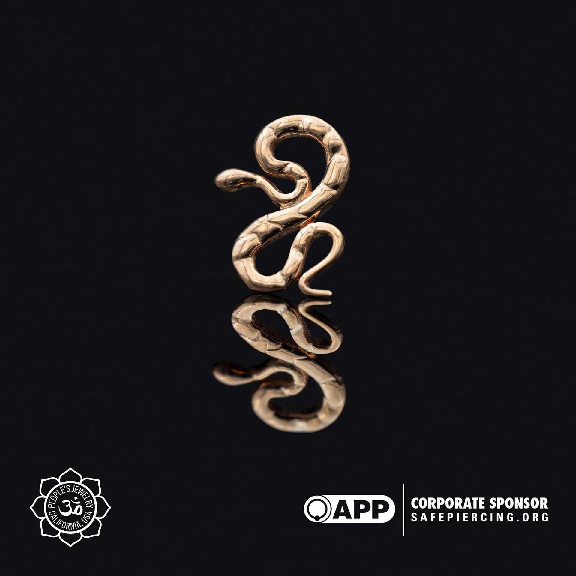 14k Gold Snake Threadless End by Peoples Jewelry