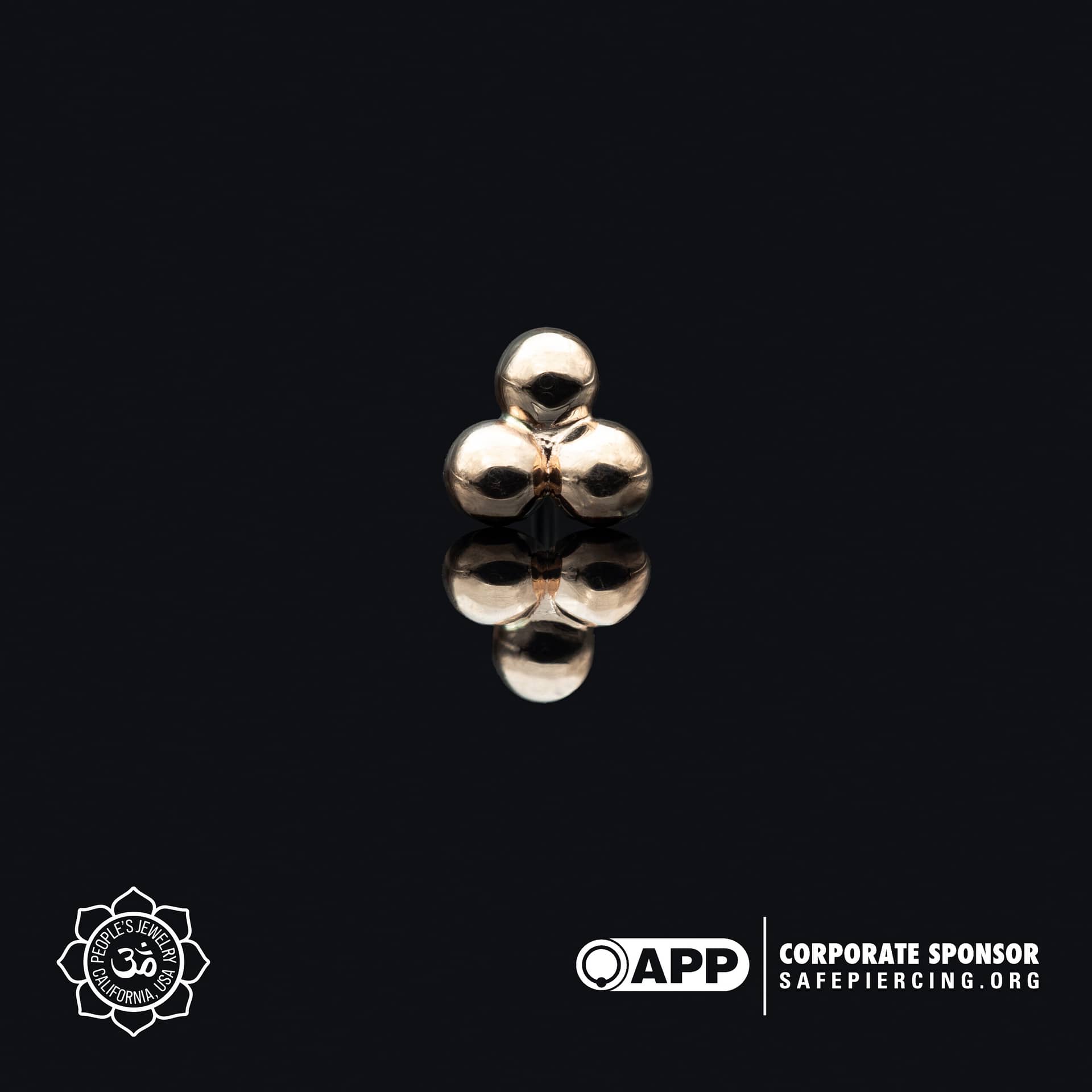 14k Gold Tri-Bead Ends by Peoples Jewelry