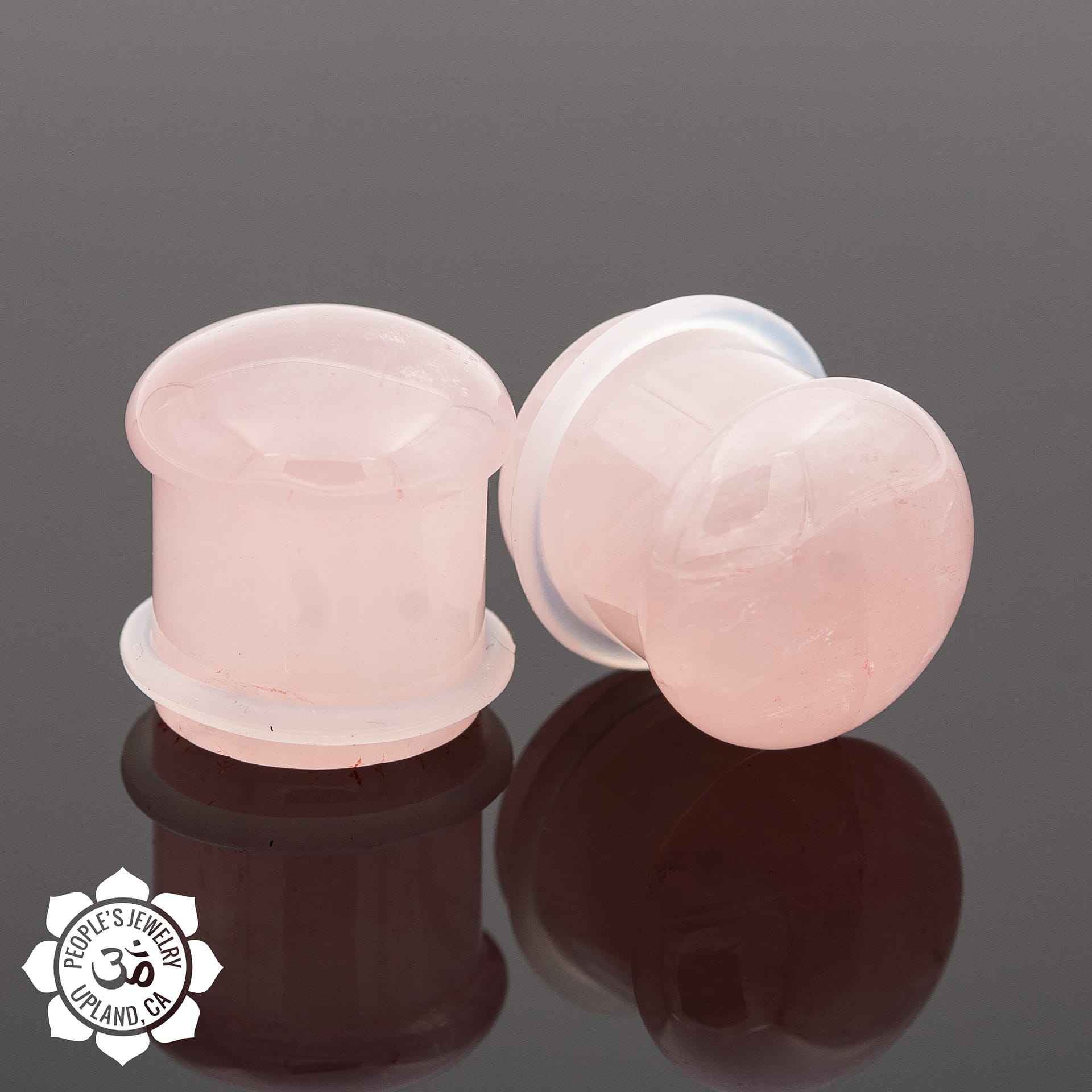 Single Flare Rose Quartz Plugs by Peoples Jewelry