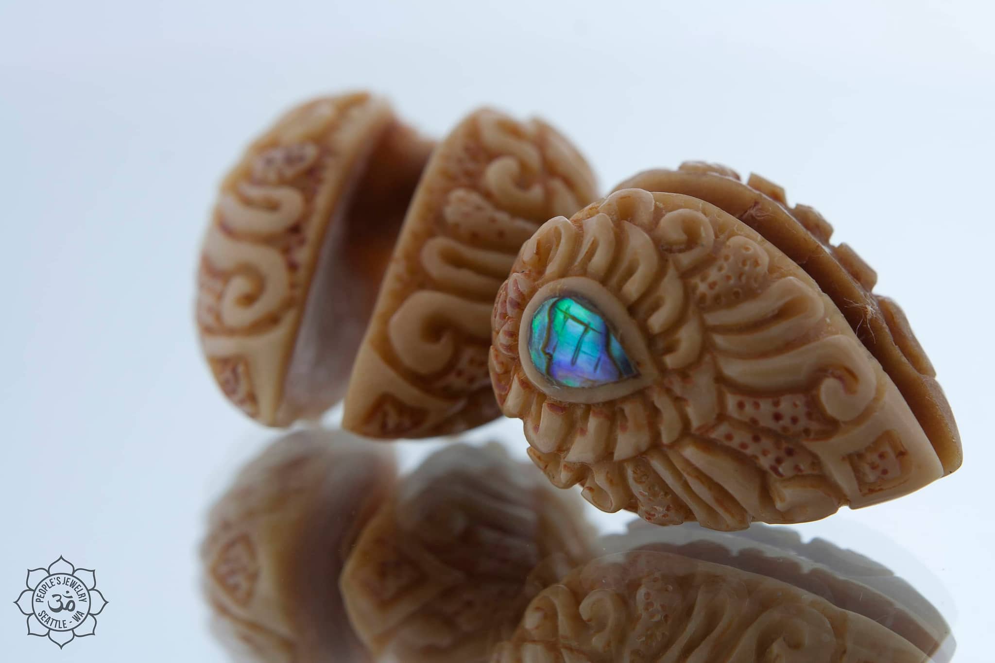 Tagua Nut Shields by Peoples Jewelry - Laughing Buddha Studios SoCal