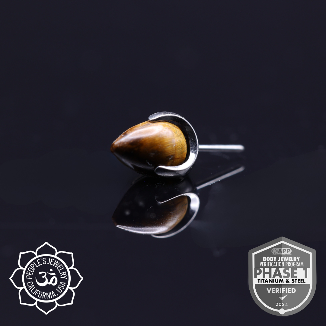 Claw-Set Natural Stone 4mm Bullets by Peoples Jewelry