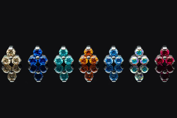 Threadless Trinity Gem Ends by Peoples Jewelry