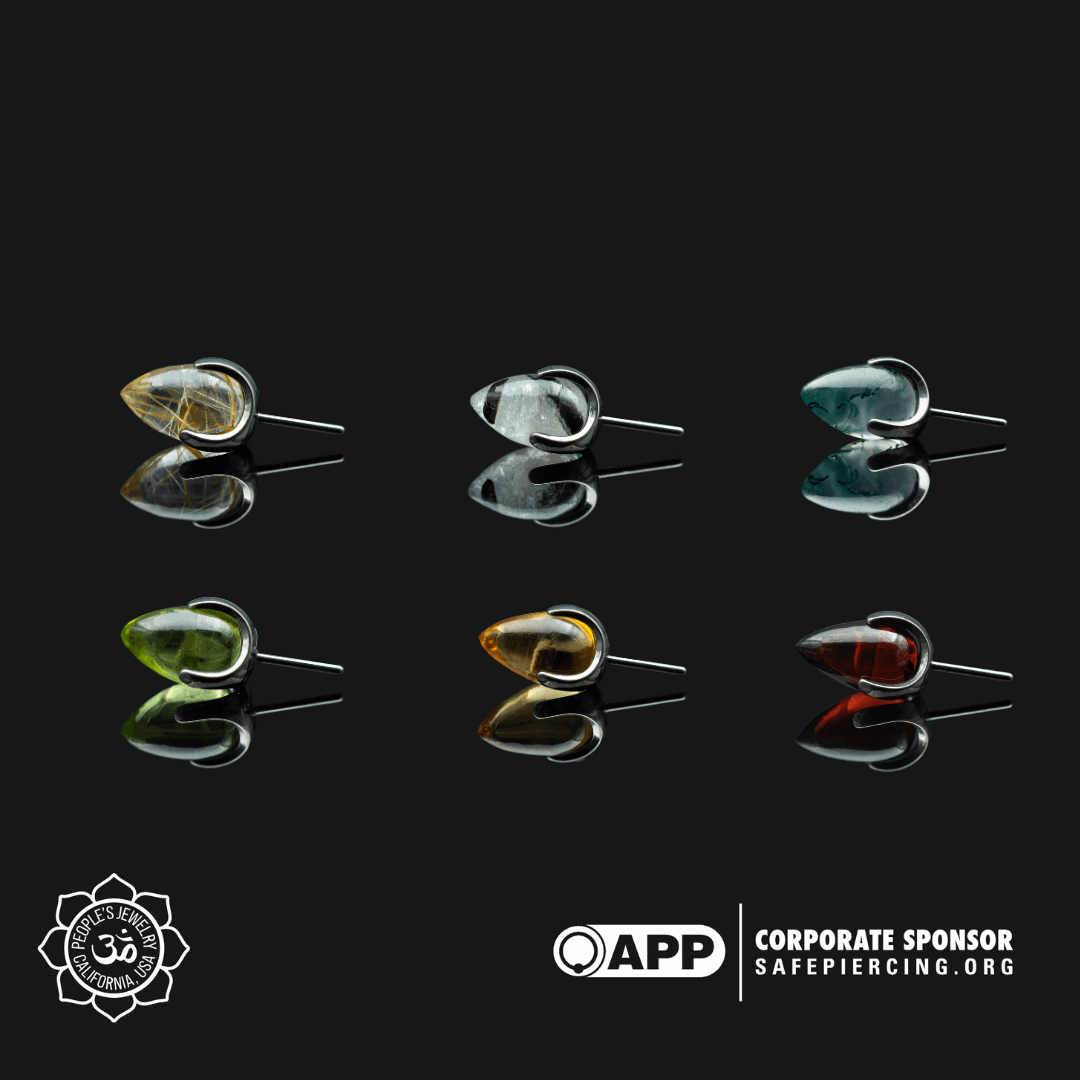 Claw-Set Natural Stone 4mm Bullets by Peoples Jewelry