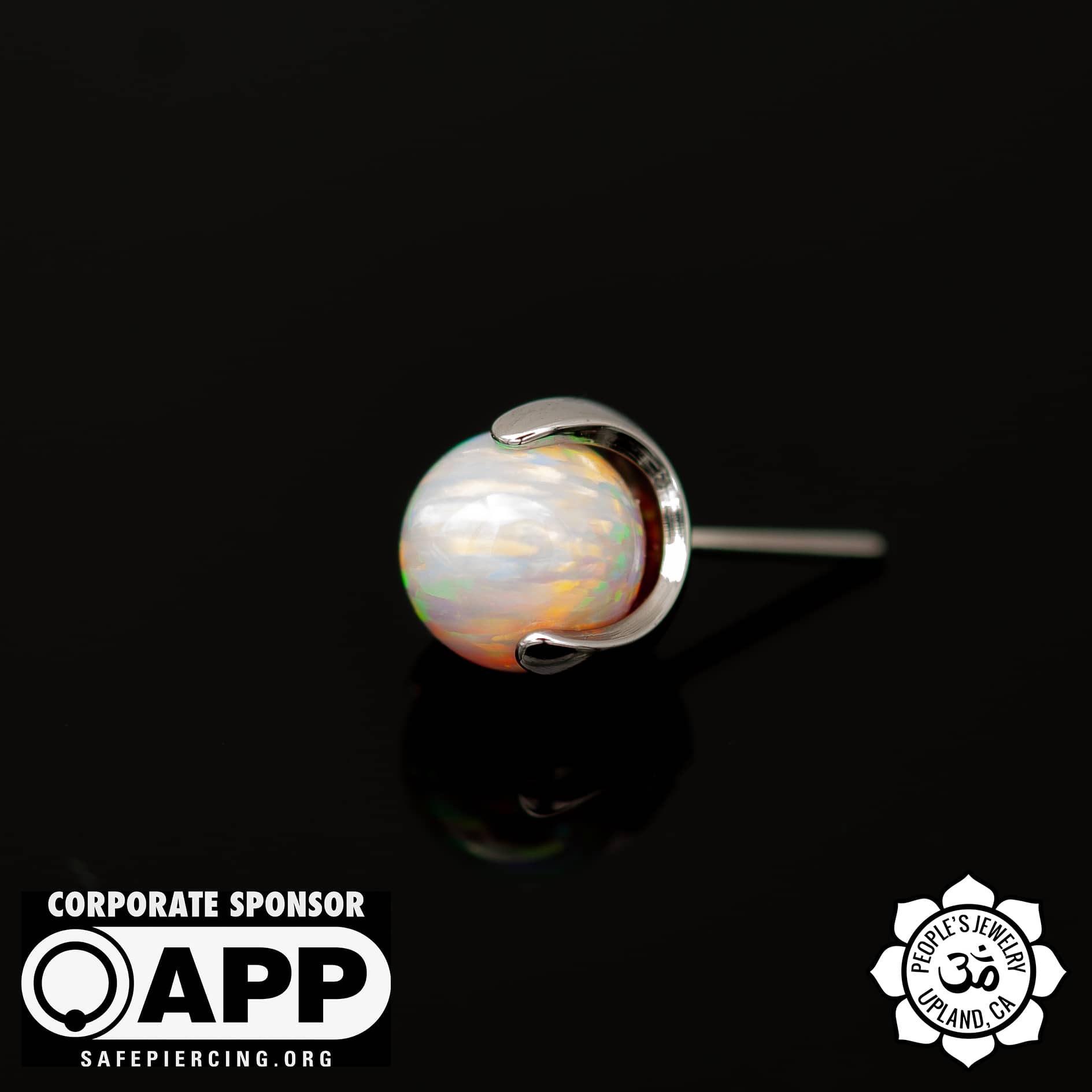 Threaded Claw-Set Opal Balls by Peoples Jewelry - Laughing Buddha Studios SoCal
