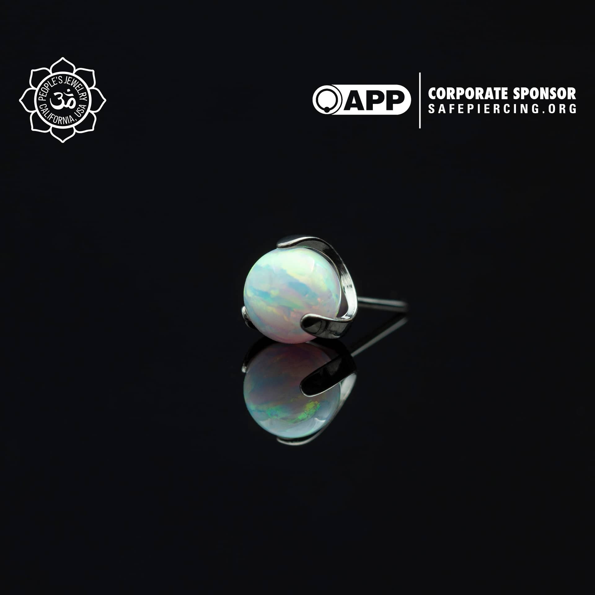 Threadless Claw-Set Opal Balls by Peoples Jewelry