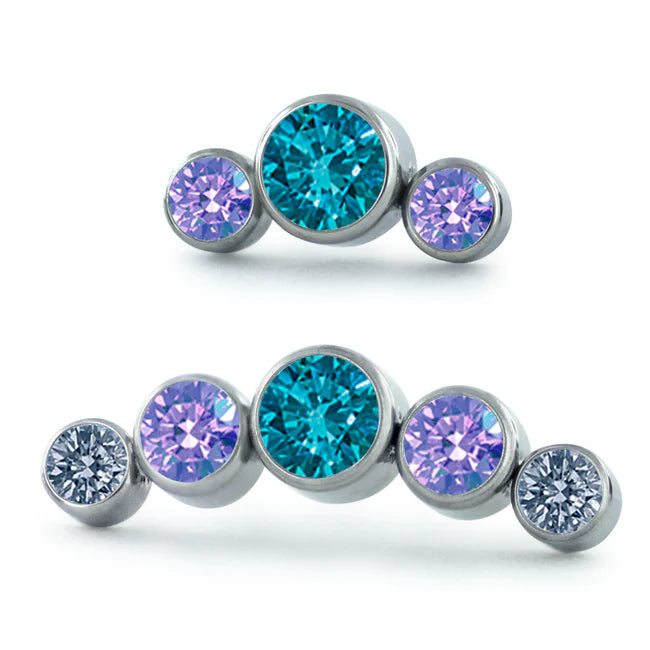 Neometal - Dreamland Bezel Set Gem Cluster - Curved