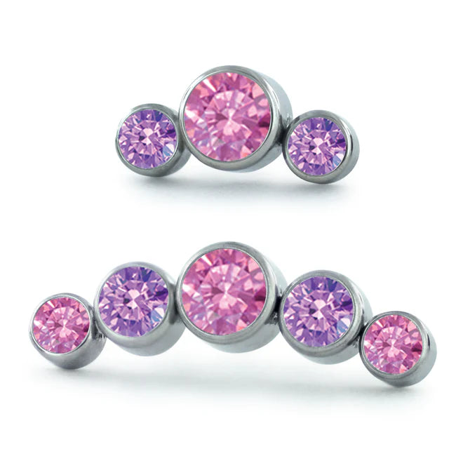 Neometal - Dreamland Bezel Set Gem Cluster - Curved