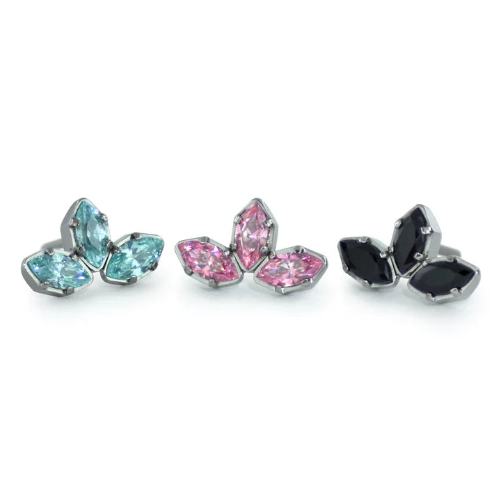Neometal - Titanium Marquise Cut Gem Fan Clusters