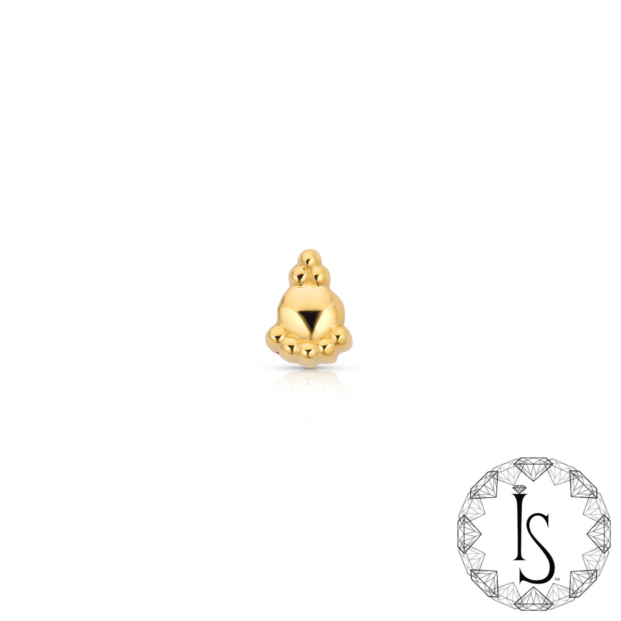 Threadless 18k Gold Dome End #2 - Industrial Strength