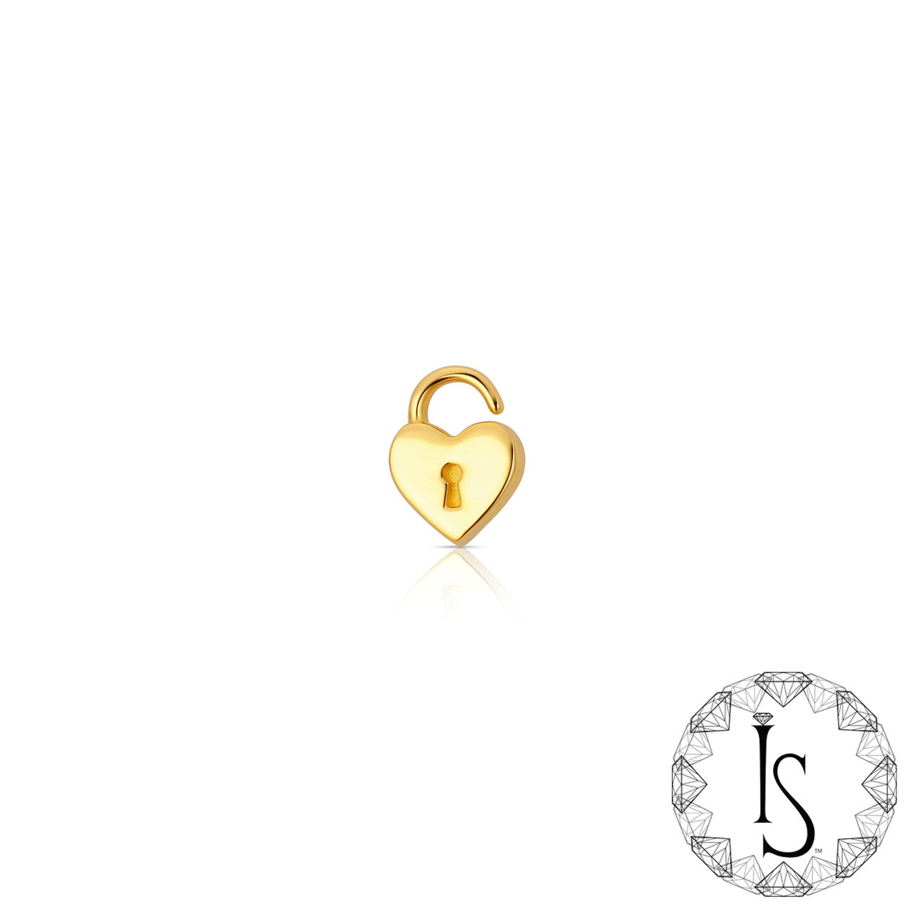 Threadless 18k Gold HeartLock End- Industrial Strength