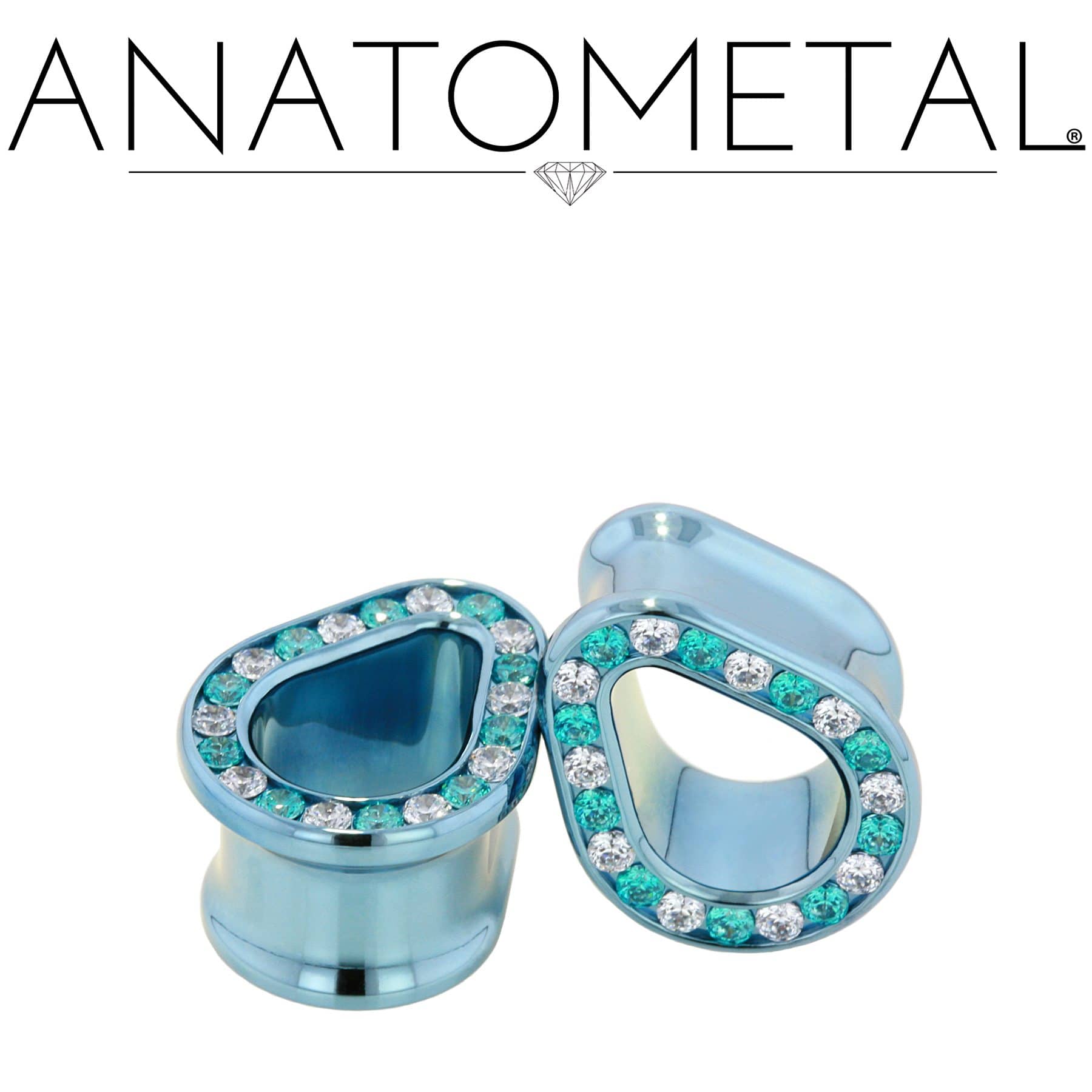 Gemmed Teardrop Eyelets by Anatometal - Laughing Buddha Studios SoCal